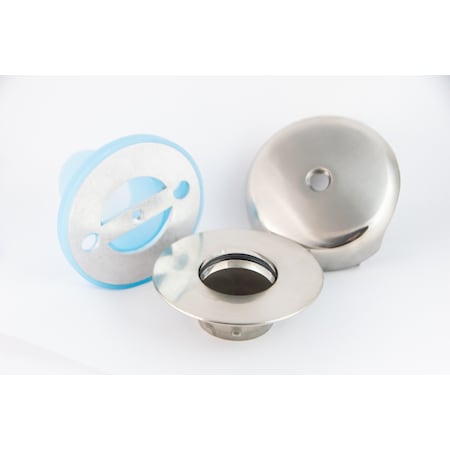 Bluevue Overflow Gasket Kit with Flip Top Drain, Brushed Nickel BVT-3OFS-FT-BN